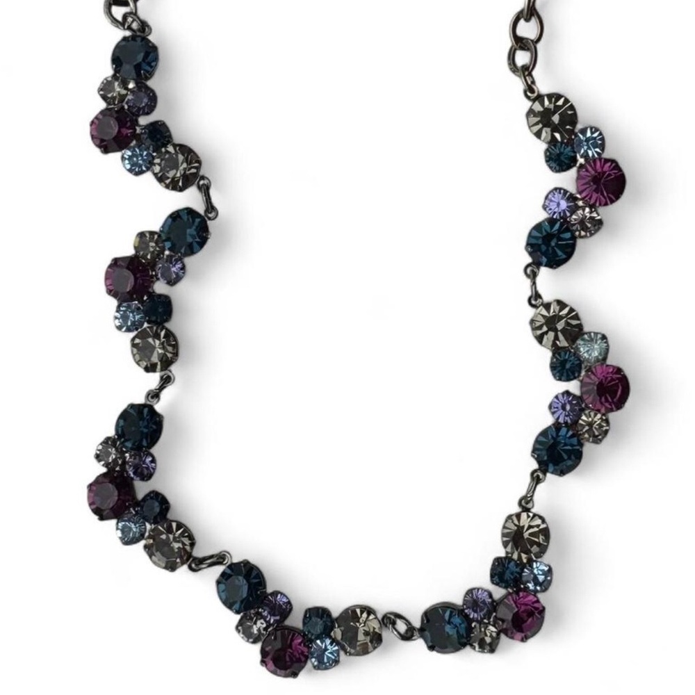 Multicolor Crystal Cluster Necklace and Earrings – Women Jewelry